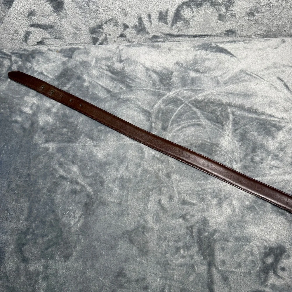 Vintage Coach 5950 Mens 36 Brown Burnished Cowhide Leather Belt Brass Buckle USA